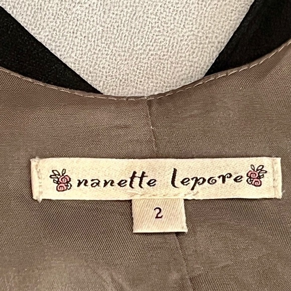 Nanette Lepore Black Draped Ruched Bodycon Linen Evening Cocktail Dress Sz 2 XS - Picture 5 of 6